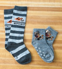 2 Pairs Boys Assorted Colorful Novelty Design Long And Crew Socks