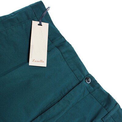 Zanella NWT Chinos / Casual Pants Size 34 US Noah In Solid Blue Cotton Blend