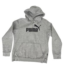 Puma Kids' Pullover Hoodie Cotton Sweatshirt Gray Size Youth M