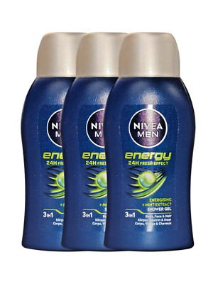 Duschgel Herren Reisegröße Nivea MEN Energy 3 in 1  3x 50ml (EUR 65,93 / L)