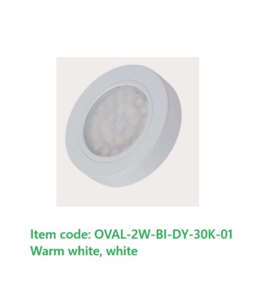 DESIGNLEUCHTE OVAL-2W-BI-DY-30K-01 Oval Dystans LED 2W 12V DC warmweiß, WEISS