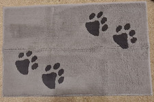 PURRUGS Grey with Black Paws Dirt Trapper Indoor Door Mat / Rug 50 x 80cm