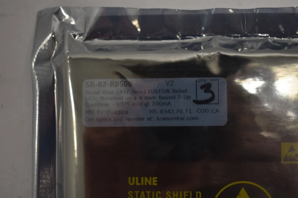 Luxeon Star LEDs Azul Real Rebel LED Montado 40mm Redondo Base Fría S2-02-R0500 Foto 2 de 4