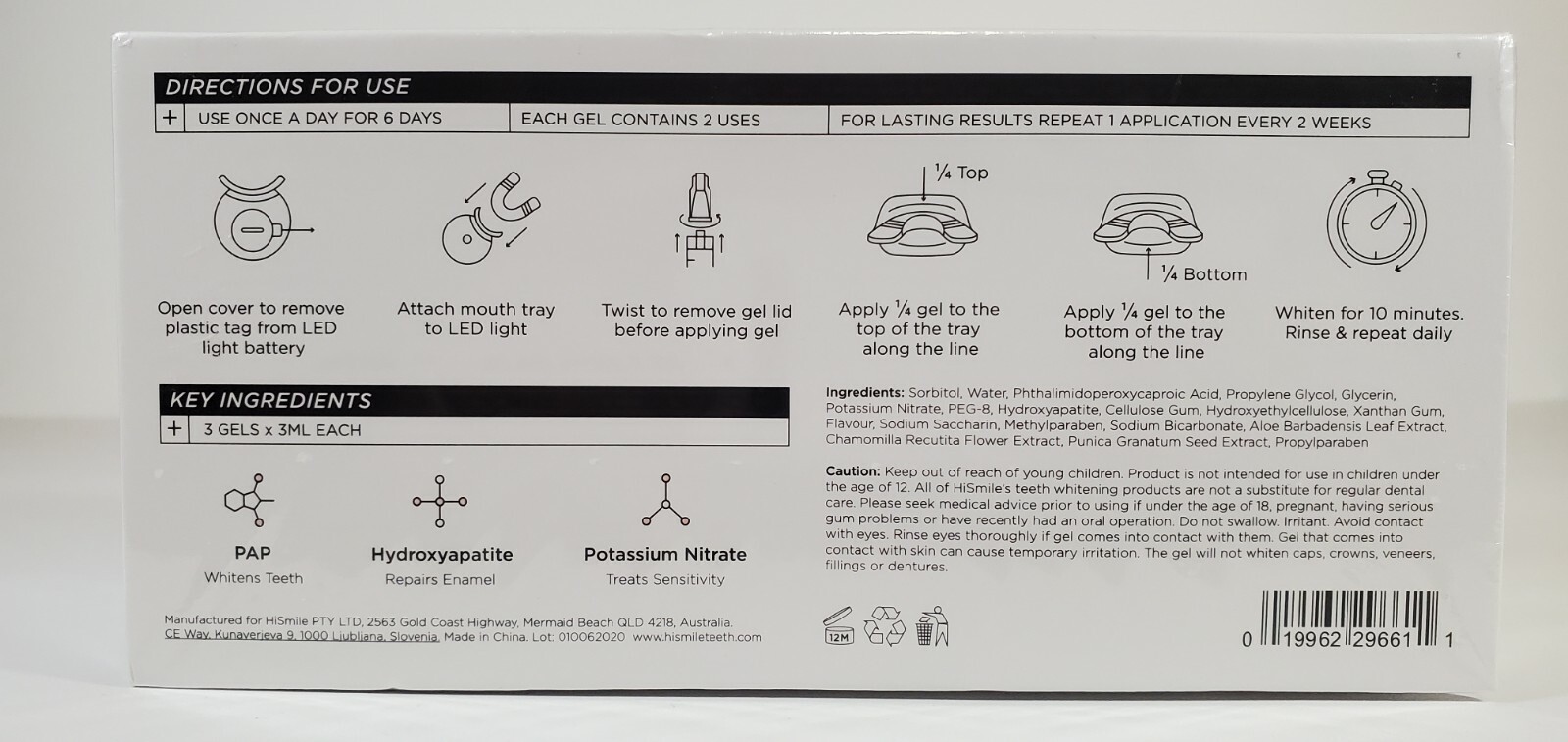 HiSmile LED Teeth Whitening Kit Whiten Repairs Enamel Treats