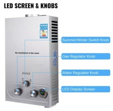 VEVOR 18L Scaldino Scaldabagno LPG Display LCD Gas propano con Doccia