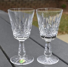 A PAIR OF Waterford Crystal Rosslare 6" Claret Stems Retired  Acid Mark