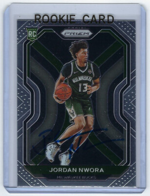 2020 Bucks Jordan Nwora signed Rookie Card Panini Prizm #273 AUTO RC  Raptors