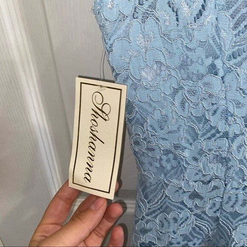 SHOSHANNA BLUE LACE V-NECK MIDI DRESS SIZE 0 - Picture 7 of 9