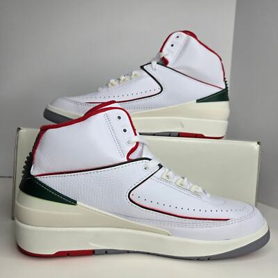 Air Jordan 2 Retro Origins White/Red/Green Size 9.5 Men | eBay
