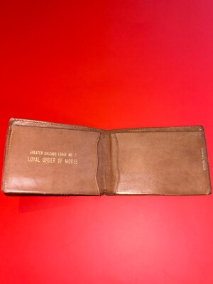 Collectible Vtg. Greater Chicago Lodge No. 3 Loyal Order of Moose leather wallet