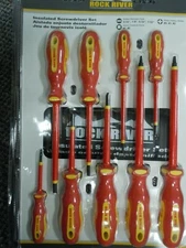 9 Piece Square/Phillips/Slotted Insulated Screwdriver Set