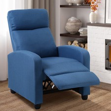 Massage Recliner Chair Single Sofa Fabric Padded Seat Theater Home W/ Footrest