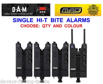 SINGLE DAM MAD HI-T BITE ALARM FOR CARP FISHING ROD POD BUZZ BAR INDICATOR SET