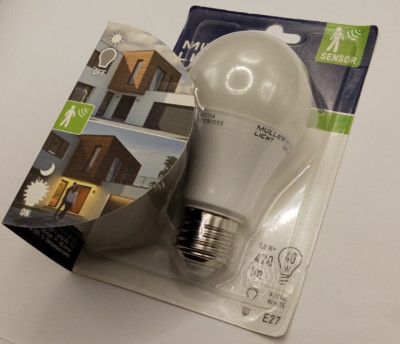 Müller-Licht E27 LED Birne A60 5,8W neutralweiß 4000k Bewegungsmelder Sensor