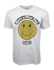 1998 HAVE A NICE DAY 'CAFE' GRAPHIC WHITE T-SHIRT