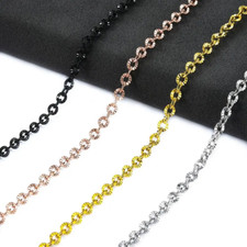 2.5-4mm Stainless Steel O-Shaped Link Chain Necklace Jewelry Making Findings NEW