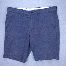 Old Navy Linen Shorts Men s Size 33 Navy Casual Chino Ultimate Slim Flat Front