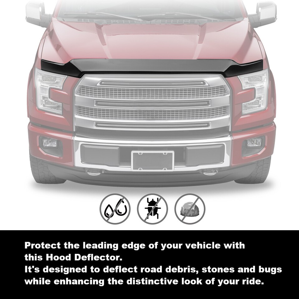 For 2017-22 Ford F250 F350 450 Super Duty Hood Deflector Bug Shield With Letters For 2017-22 Ford F250 F350 450 Super Duty Hood Deflector Bug Shield With Letters