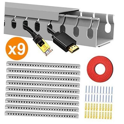  Cable Raceway Kit, 138 inch Open Slot Wiring Raceway Duct with Cover Cable 