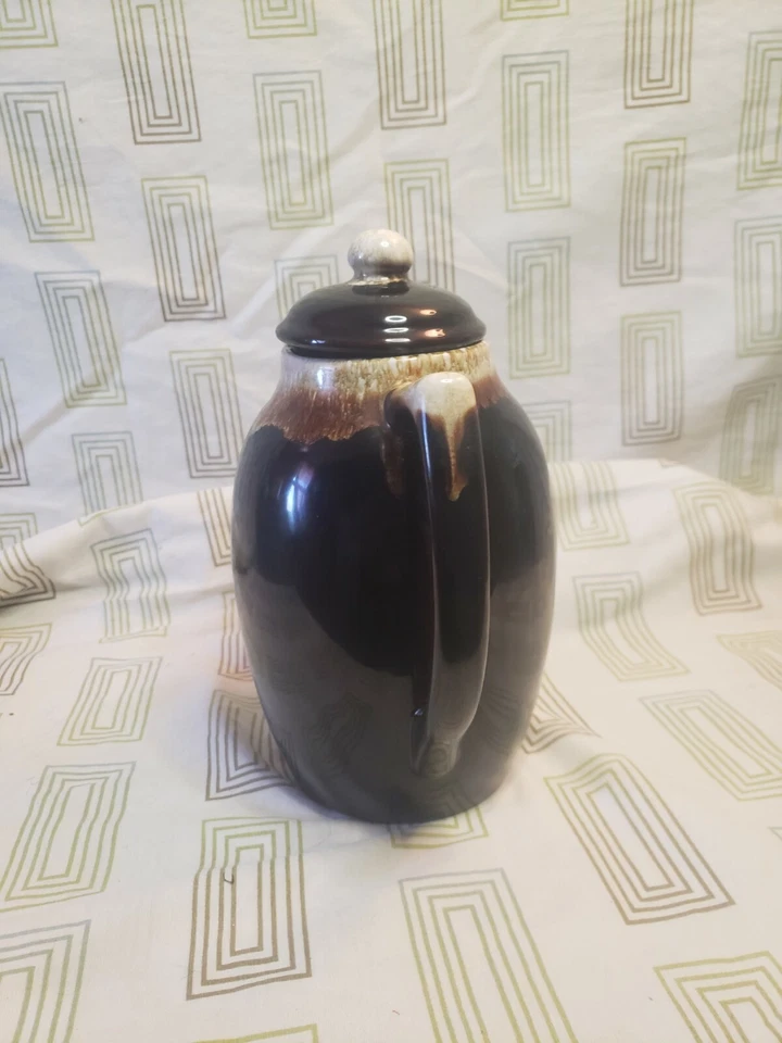 MCM PFALTZGRAFF Brown drip glaze coffee pitcher and lid 303 - Image 2 of 4
