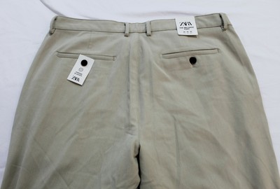 Zara Men's Slim Bi-Stretch The Melange Suit/Dress Pants MC9 Beige Size  US:36 | eBay