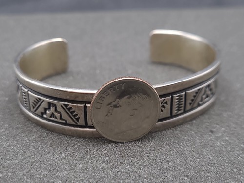 Troy Laner Navajo .925 Sterling Silber Armreif Armband - Bild 3 von 7