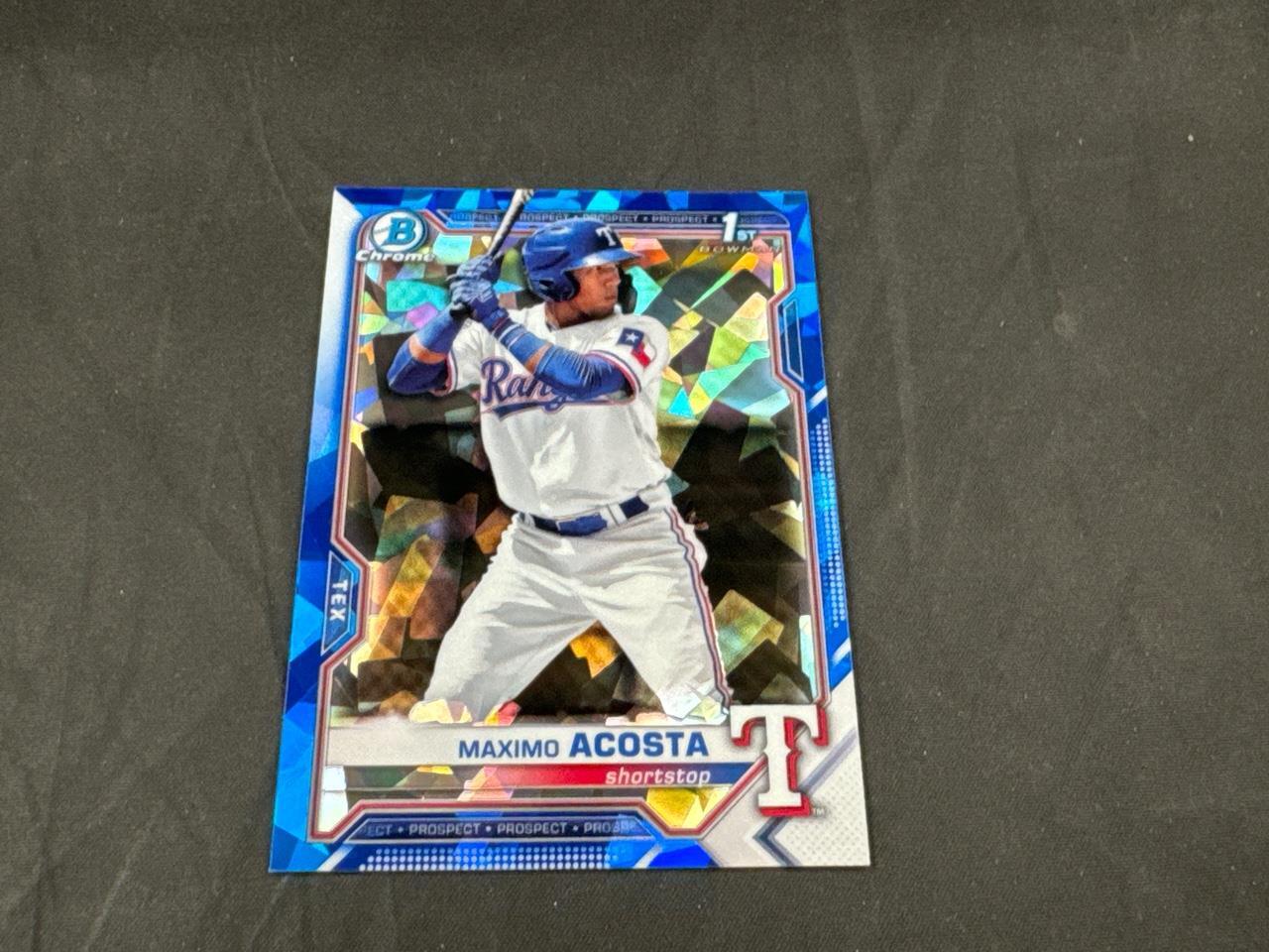 2021 BOWMAN CHROME SAPPHIRE BASEBALL MAXIMO ACOSTA 1ST PROSPECT #BCP-7