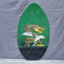 Vintage MBS Love George J Marshall Wood Skimboard Dragon Dolphin Woodie Design