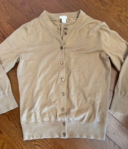 J.Cew Factory The Claire Cardigan - Medium 3/4 Sleeve Cardigan - Tan - Picture 2 of 9