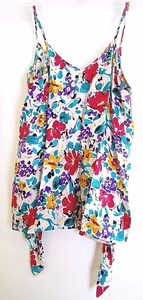 NUEVO TOP DE SEDA $189 CYNTHIA VINCENT Twelfth Street Draped Wings Cami Diseñador M Foto 4 de 4