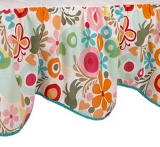 Crib Bed Skirt Dust Ruffle Baby Girl Floral Polka Dot Animal Pink Blue Purple