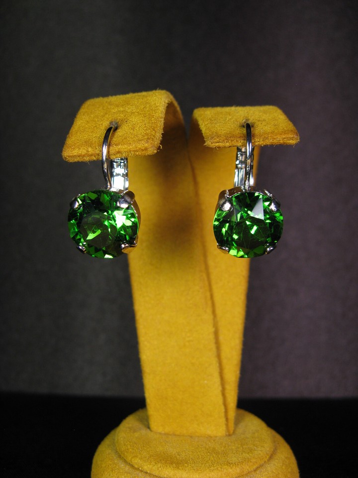MARIANA JEWELRY EARRINGS SWAROVSKI CRYSTALS ROUND RP Green Gift ...