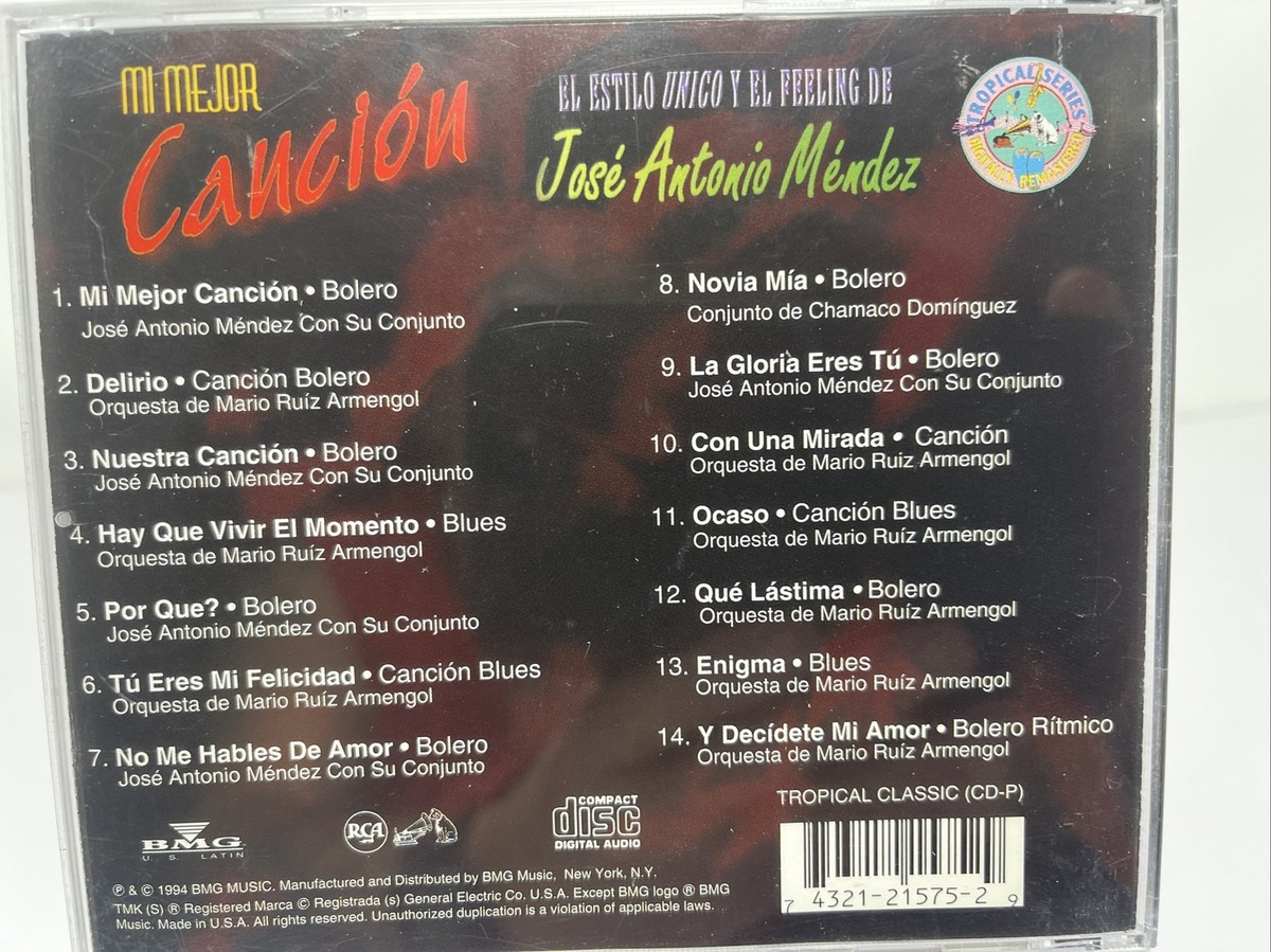 米CD Mendez, Jose Antonio Mi Mejor Cancion  74321215752 BMG U.S. Latin, RCA Victor /00110 Cd Mendez Jose Antonio Mi Best Song 74321215752 Bmg U.S.