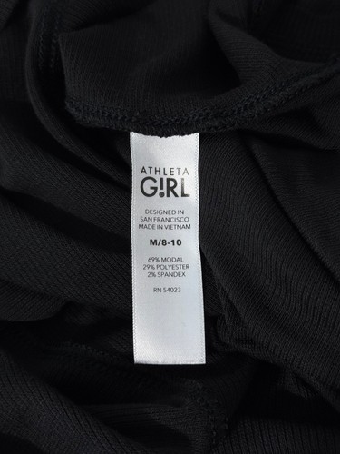 Athleta Girl T Shirt M 8-10 Black Short Sleeve Crew Neck Breathable Logo - Picture 4 of 4