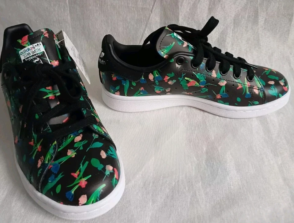 Adidas Stan Smith Trainers Floral Originals Sneakers Floral Print UK 4 US 5.5 - Image 2 of 4