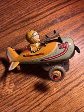 Vintage TN Nomura 1950's Japan Tin Litho Wind Up Looping Plane See Description