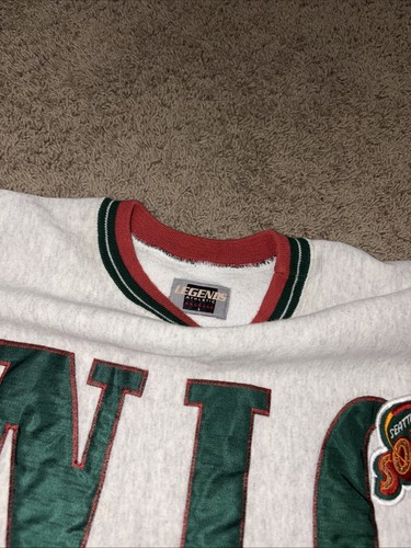 VTG Legends Athletic Seattle SuperSonics Embroidered Sweatshirt Spellout Size L - Picture 9 of 13