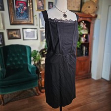 Torrid Black Lace Trim Slip Dress Plus Size Satin Gothic Minimal Chic