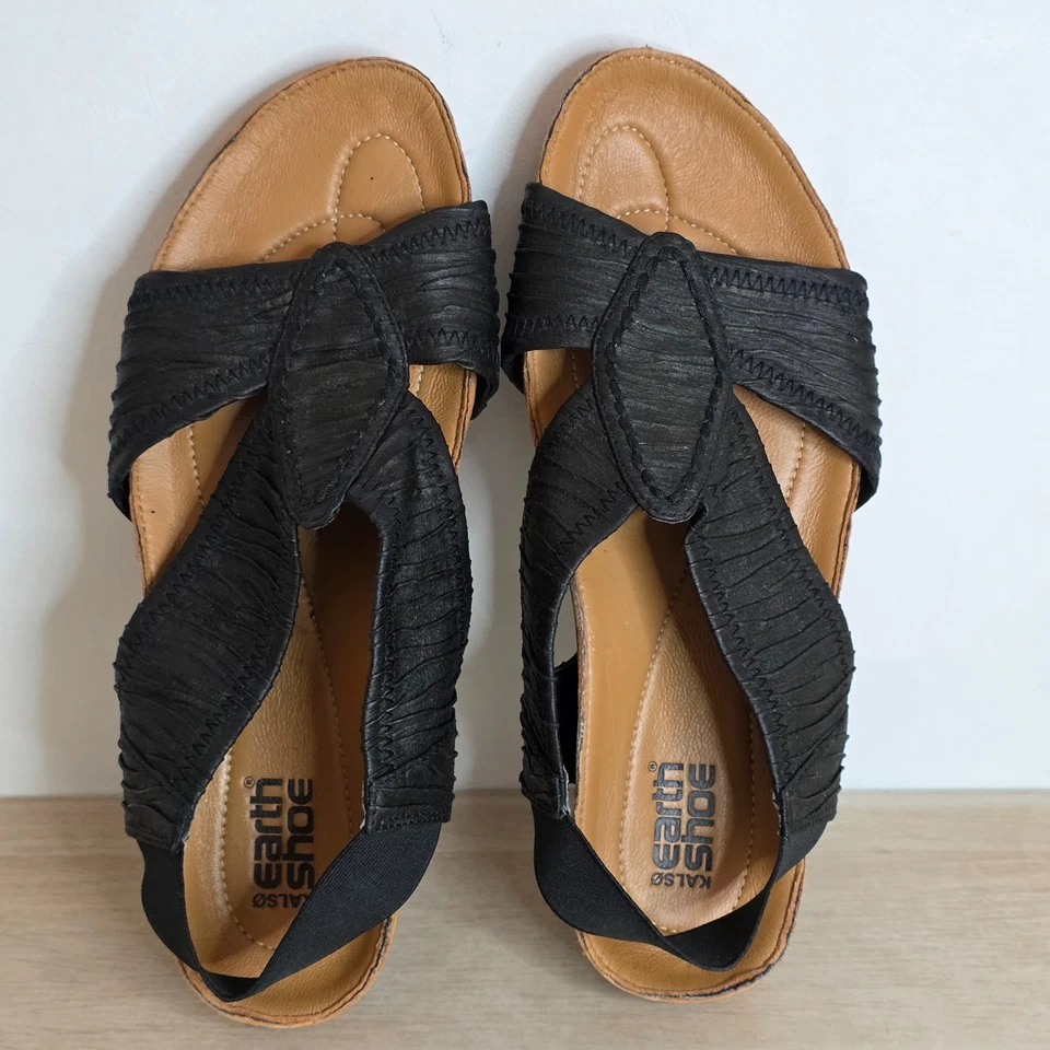 Earth Shoes Womens Size US 10 Black Comfort Slingback Sandals Cushioned Footbed - image 4 of 4