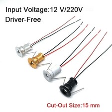 LED Recessed Small Cabinet Mini Spot Lamp Power 1W DC12V Ceiling Downlight Kits