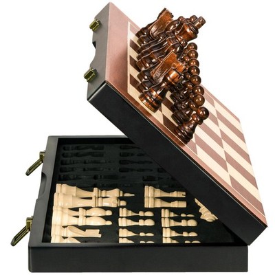 BIVOMON Chess Magnetic Wooden Set 15'' 15.35*15.35*0.98 inches, Brown 