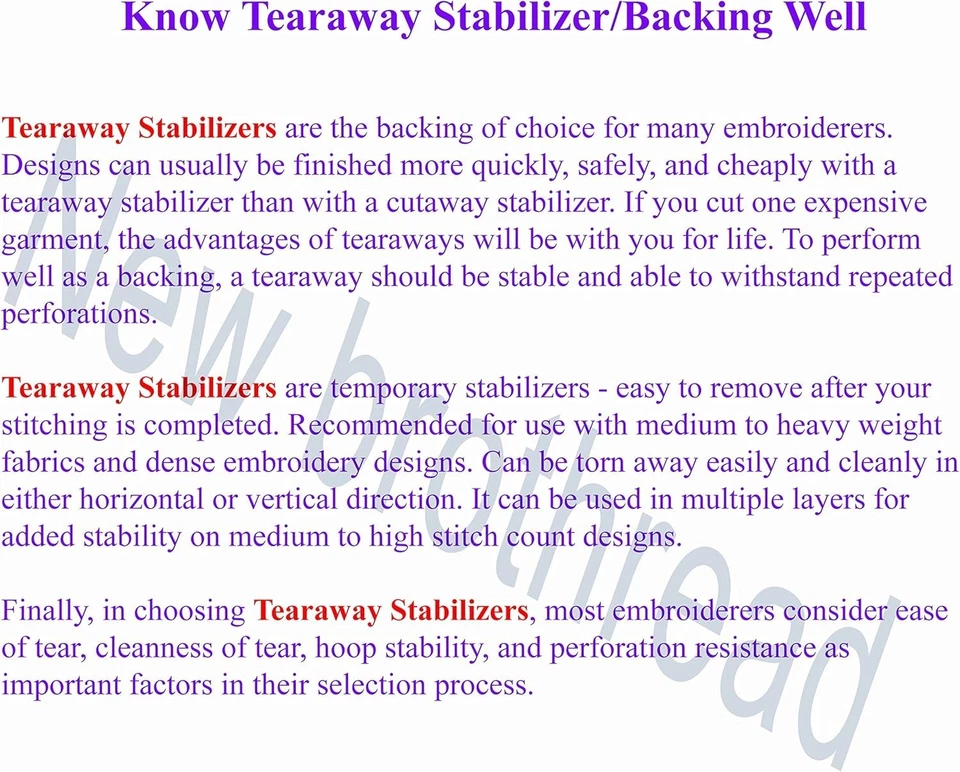 Cut Away Machine Embroidery Stabilizer Backing 12" X 50 Yd Roll - Medium Weight - image 3 of 4