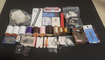 Lot of Vintage Sewing Supplies Needles Threads Pins Accessories Mixed New & Used