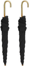 2 Pcs Black 1:12 Dollhouse Miniature Umbrella,Mini Cloth Umbrella Doll House Dol