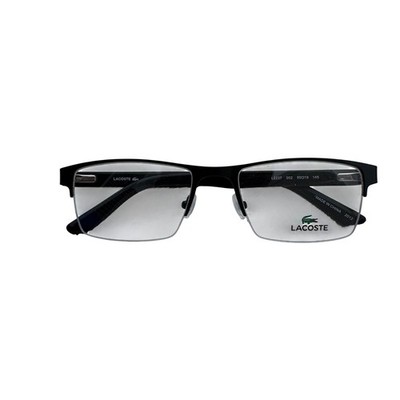 Lacoste L2237 002 Mens Rectangular Eyeglasses Matte Black Semi Rimless 55-19-145
