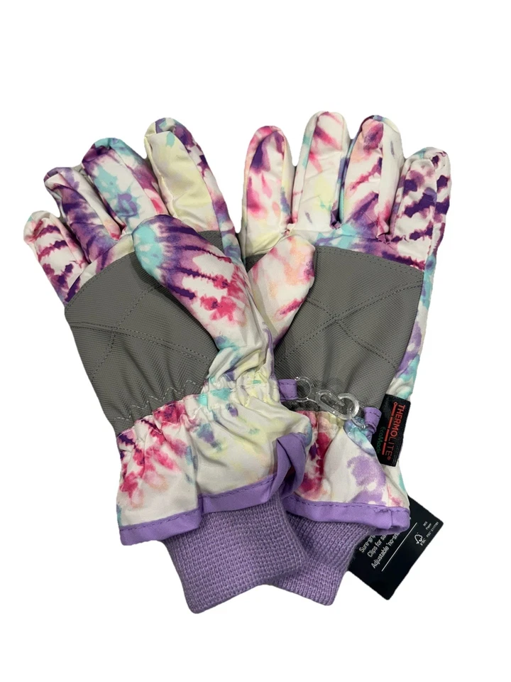 Niñas Guantes de Nieve Pequeños Medianos Esquí Invierno The Children’s Place Púrpura Rosa Foto 2 de 4