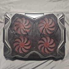4-Fan Laptop Cooling Pad   Red LED   Adjustable Speed Control   USB Powered