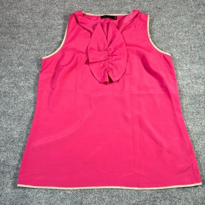 The Limited Blouse Womens L Pink Ruffle Front Sleeveless Shell Top