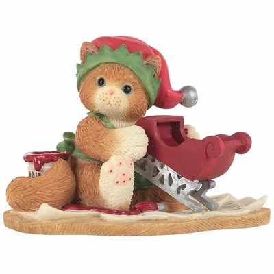 Calico Kittens Crafty Kittens Cat Painting Christmas Sleigh Figurine 112805 New