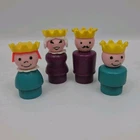 VTG Lot Fisher Price Little People Wood Plastic Figures Castle King Queen